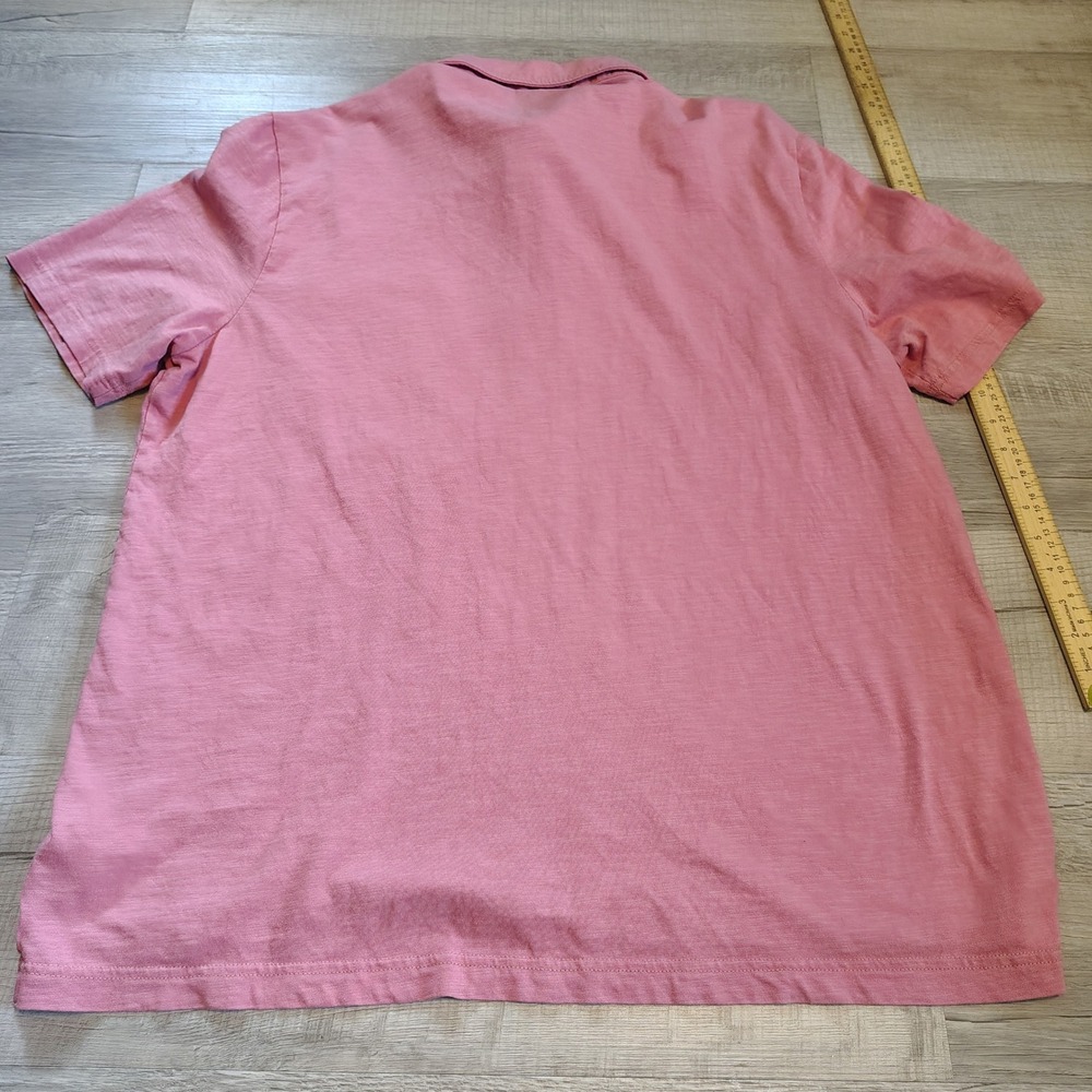 Faherty Sunwashed Organic Cotton Polo Shirt Pink XXL Mens Short Sleeve Pocket - Picture 3 of 8